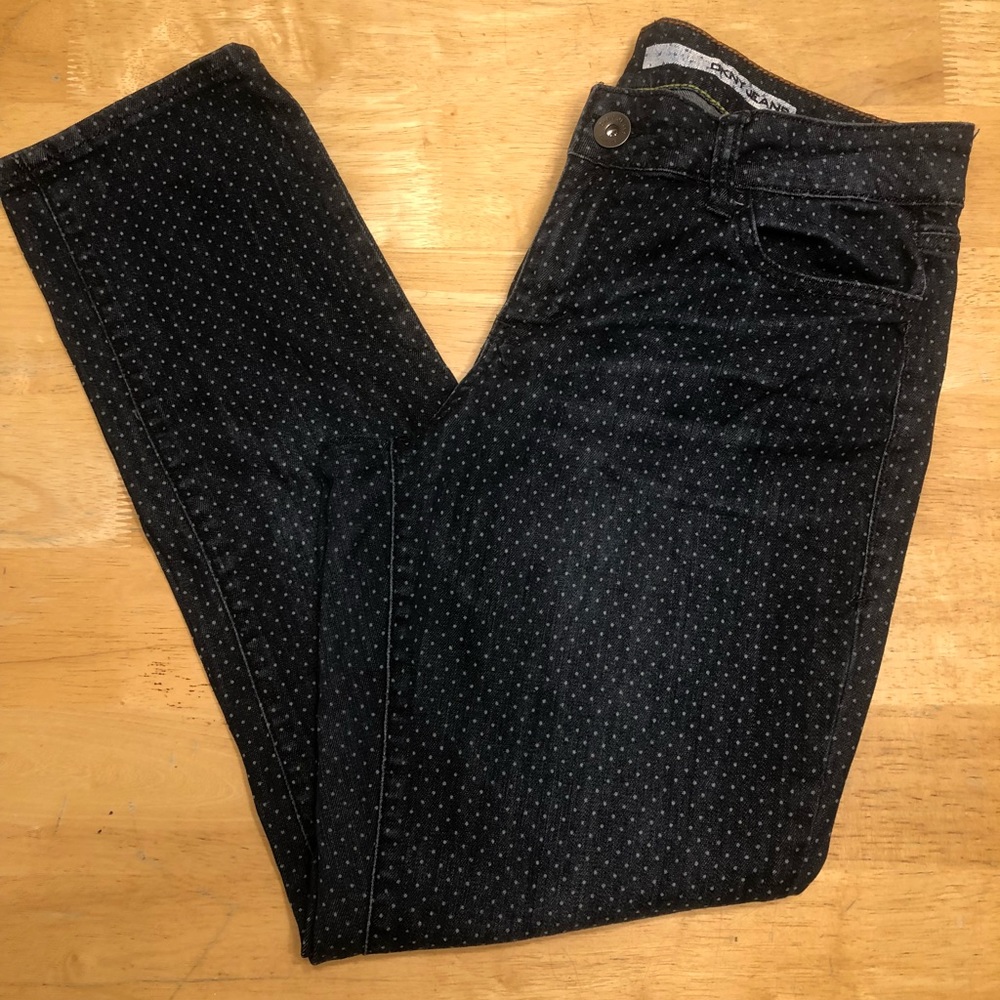 DKNY Soho Skinny Polka Dot Jeans Size 12